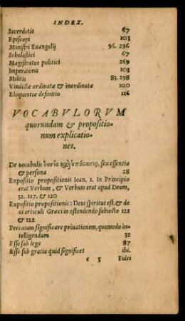 Vocabulorum quorundam et propositionum explicationes.