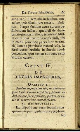 Caput IV. De feudis impropriis.