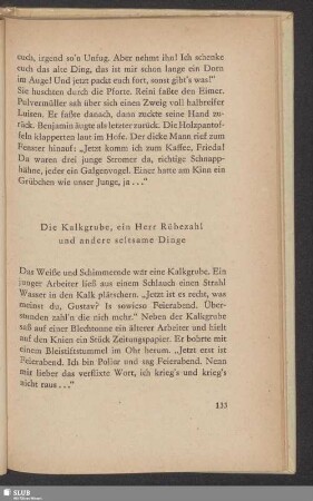 Die Kalkgrube, ein Herr Rübezahl und andere seltsame Dinge