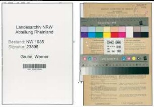 Entnazifizierung Werner Grube , geb. 28.04.1894 (Chemiker)