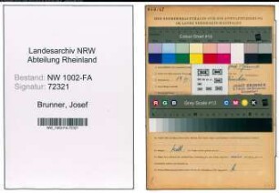 Entnazifizierung Josef Brunner, geb. 19.07.1900 (Metzger)