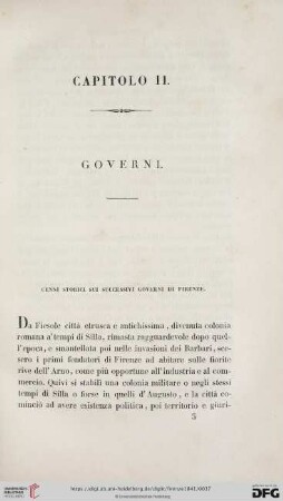 Cenni storici sui successivi governi di Firenze