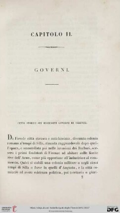 Cenni storici sui successivi governi di Firenze