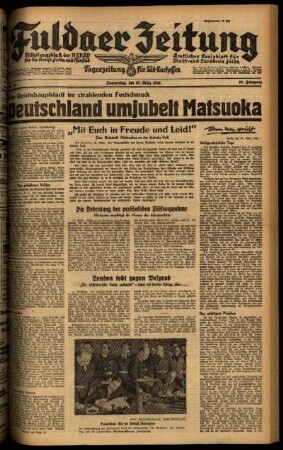 Ausgabe vom Donnerstag, den 27. März 1941.