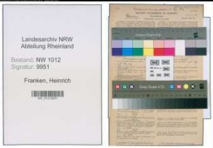 Entnazifizierung Heinrich Franken , geb. 24.10.1895 (Buchhalter)
