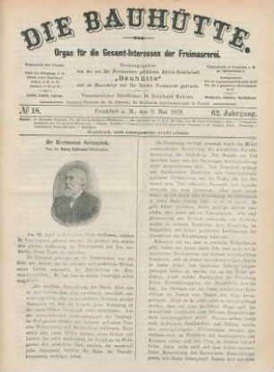 No 18. Frankfurt a. M., den 3. Mai 1919. 62. Jahrgang.