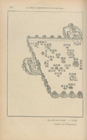 Si-Ngan-Fou. - Vue à vol d'Oiseau d'après les Chroniques générales du Chen-si (1735)