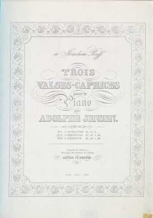 Trois valses-caprices : pour le piano ; op. 31, 2. L'Inquiétude. - 11 S. - Pl.-Nr. 3030