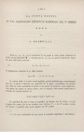 La curva doppia di una particolare superficie razionale del 9° ordine.