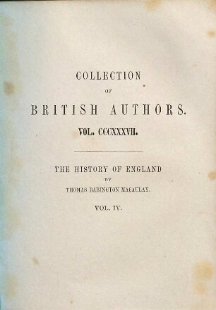 The history of England from the accession of James the Second. 4