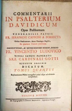 Commentaria in Psalterium Davidicum, 4