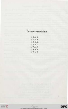 Besitzerverzeichnis