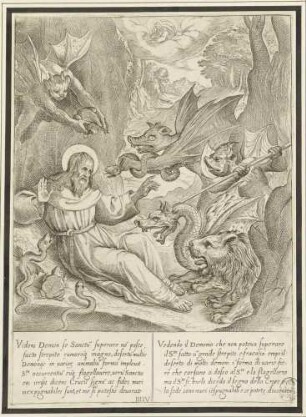 Christusvision des Antonius Abbas während einer Versuchung (Blatt 9 der Folge zum Leben des Antonius Abbas)