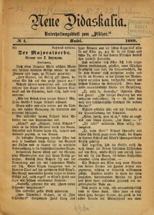 Neue Didaskalia : Unterhaltungsblatt. 1889