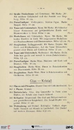 Glas. Kristall (Nr. 362-366)