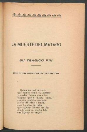 La muerte del Mataco - Su trágico fin