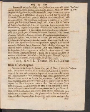 Thes. XVIII. Textus N. T. Graecus non est corruptus.