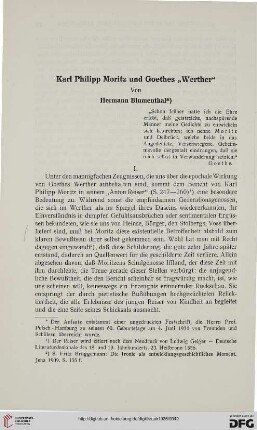 30: Karl Philipp Moritz und Goethes "Werther"