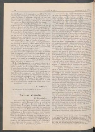 Noticias atrasadas. : El emprèstito.