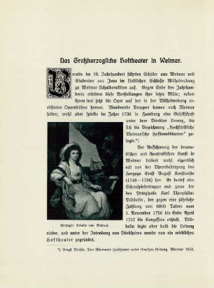Das Großherzogliche Hoftheater in Weimar
