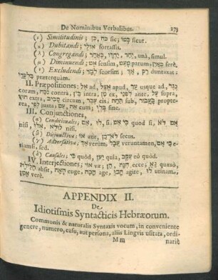 Appendix II. De Idiotismis Syntacticis Hebraeorum.
