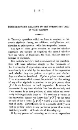 Considertations Relating To The Operations Used In This Subject.