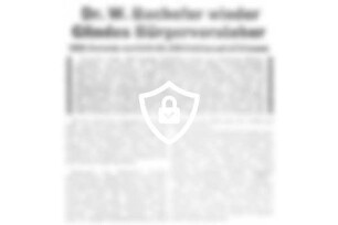 Dr. W. Bachofer wieder Glindes Bürgervorsteher