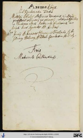 [fol. 129] Rektorat Matthäus Blau 1698