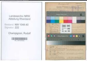 Entnazifizierung Rudolf Champignon , geb. 22.12.1904 (Angestellter)