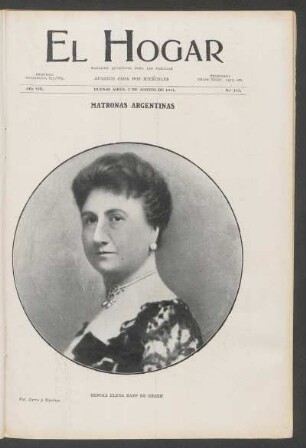 [Retrato fotográfico de] Señora Elena Napp de Green : Fotografía de Garro y Merlino.