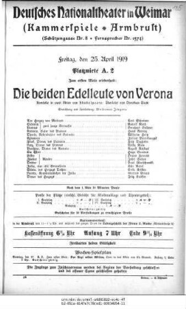 Die beiden Edelleute von Verona