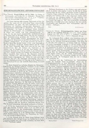 602 [Rezension] Jannasch, Wilhelm, Reformationsgeschichte Lübecks