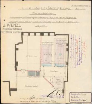 Errichtung einer Dampflohmühle durch den Fabrikanten Karl Lösch in Endingen und Vergrößerung der Fabrikanlage; Erstellung eines feststehenden Dampfkessels; Erbauung eines neuen Maschinenhauses