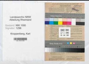 Entnazifizierung Karl Kroppenberg, geb. 21.08.1903 (Regierungsrat)