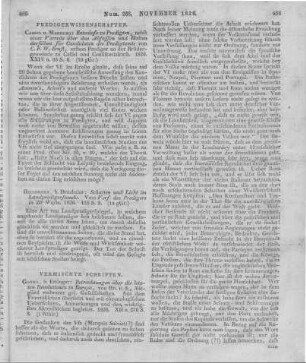 Ernst, C. F. W.: Entwürfe zu Predigten, nebst einer Vorrede über das Abfassen und Halten derselben für Candidaten der Predigtamtes. Kassel, Marburg 1826