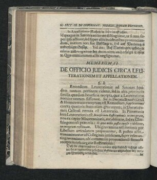 Membrum VI. De Officio Iudicis Circa Leuterationem Et Appellationem.