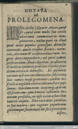 Notata ad Prolegomena