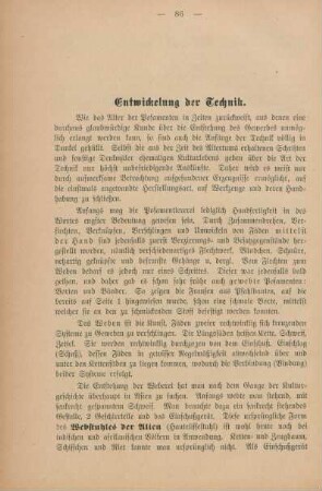 Entwickelung der Technik