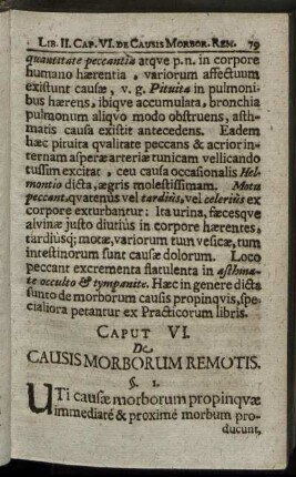 Caput VI. De Causis Morborum Remotis