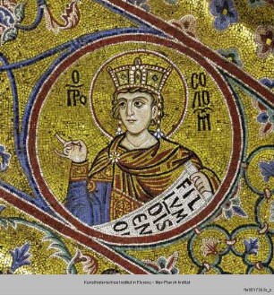 Mosaikprogramm : Hauptapsis, Chor : Apsisbogen: Immanuel und Propheten