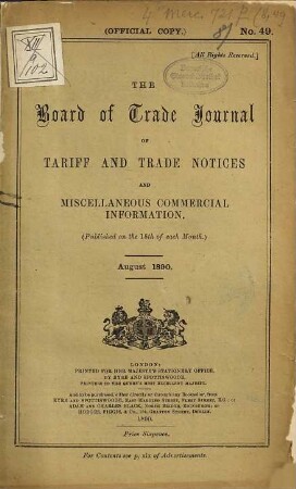 The Board of Trade journal. 8. 1890, Nr. 49