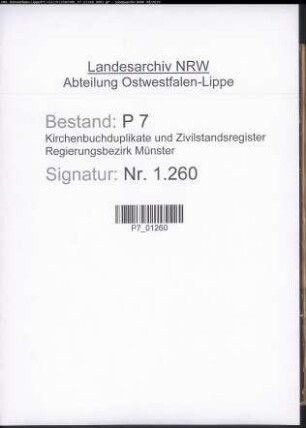 Zivilstandsregister der Gemeinde Bork, (A 1813). (Gemeinde: Bork, Kreis Lüdinghausen)