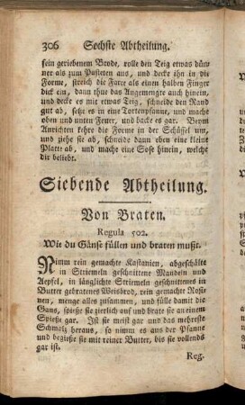 Siebende Abtheilung. Von Braten.
