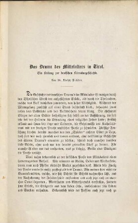 Das Drama des Mittelalters in Tirol : Beitrag zur deutschen Literaturgeschichte