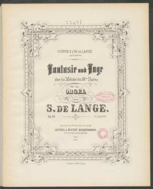 Fantasie und Fuge über die Melodie des 66ten Psalms : für die Orgel ; op. 62
