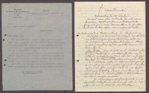 Korrespondenz zwischen Herr Wöhrle, Gastwirt, Tennenbronn, und dem Parteisekretär der DVP, Otto Ernst Sutter, Hornberg, Gasthaus zum Mohren: Stornierung einer Reservierung, 2 Schreiben