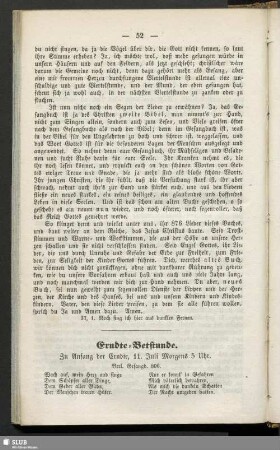Erndte-Betstunde