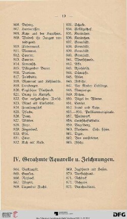 IV. Gerahmte Aquarelle u. Zeichnungen (Nr. 864-905)