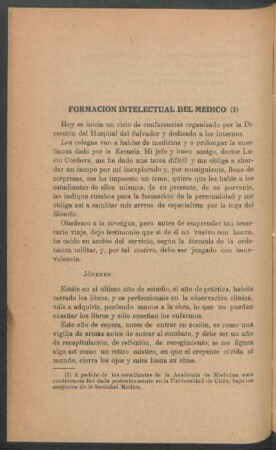 Formación intelectual del médico