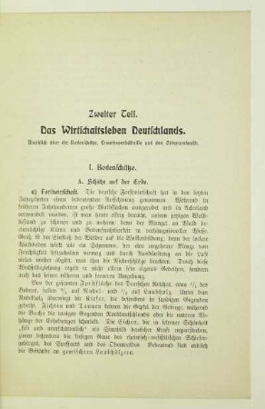 Zweiter Teil. Das Wirtschaftsleben Deutschlands